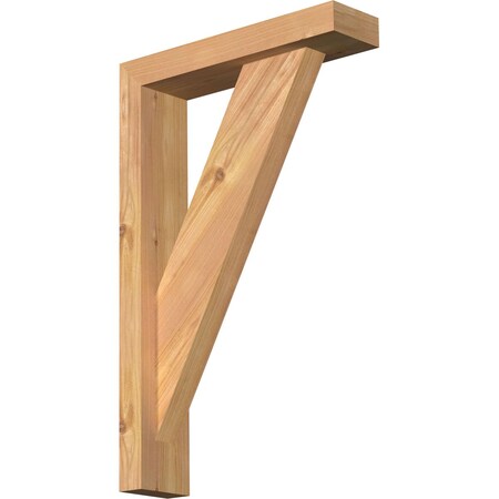 Ekena Millwork Traditional Block Smooth Bracket w/ Offset Brace, Western Red Cedar, 3 1/2"W x 14"D x 22"H BKT0402X14X22TRA05SWR